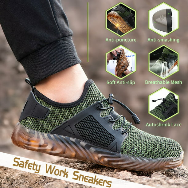 Men's Safety Steel Toe Work Boots Lightweight Outdoor Breathable Hiking Shoes G0